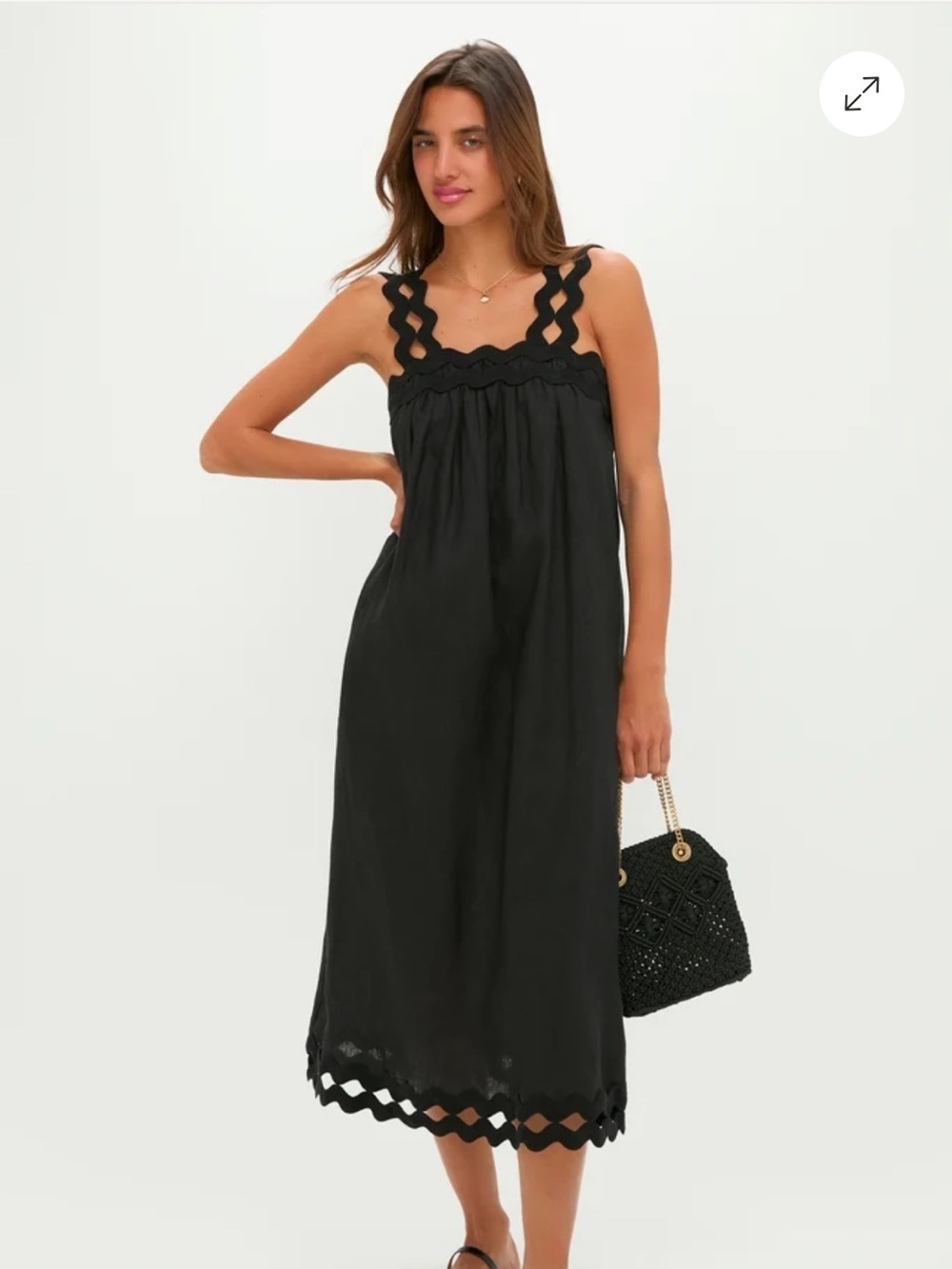 Tuckernuck Black Ric Rac Linen Ellis Dress - Picture 2 of 5